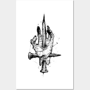 Necro hand tattoo desing Posters and Art